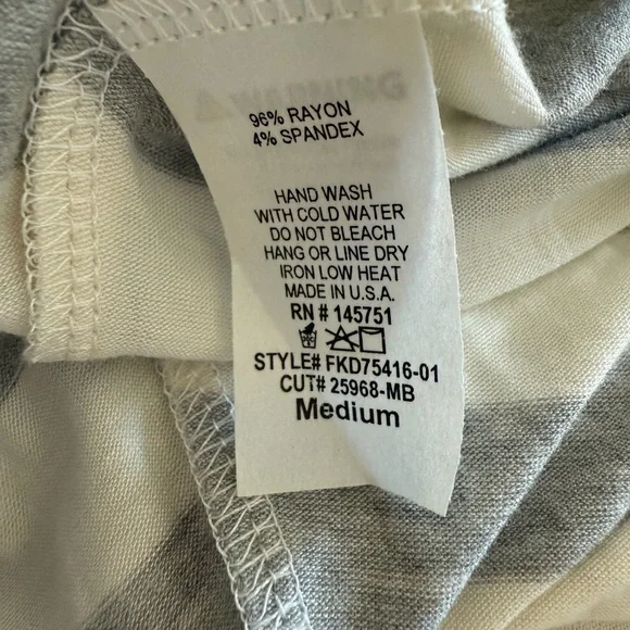 Fantastic Fawn Gray Stripe One Shoulder Mini Dress NWT Women’s size Medium - Picture 9 of 9